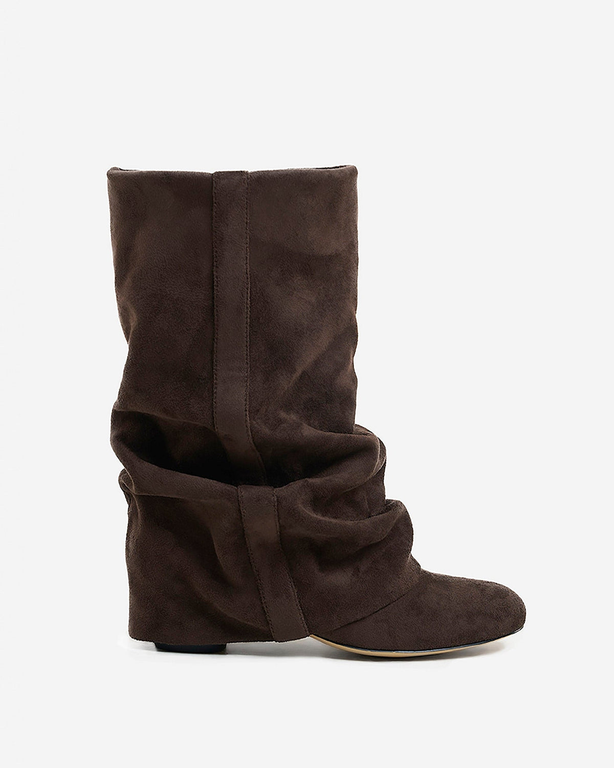 Elodie Slouchy Suede Boots - Dark Chocolate
