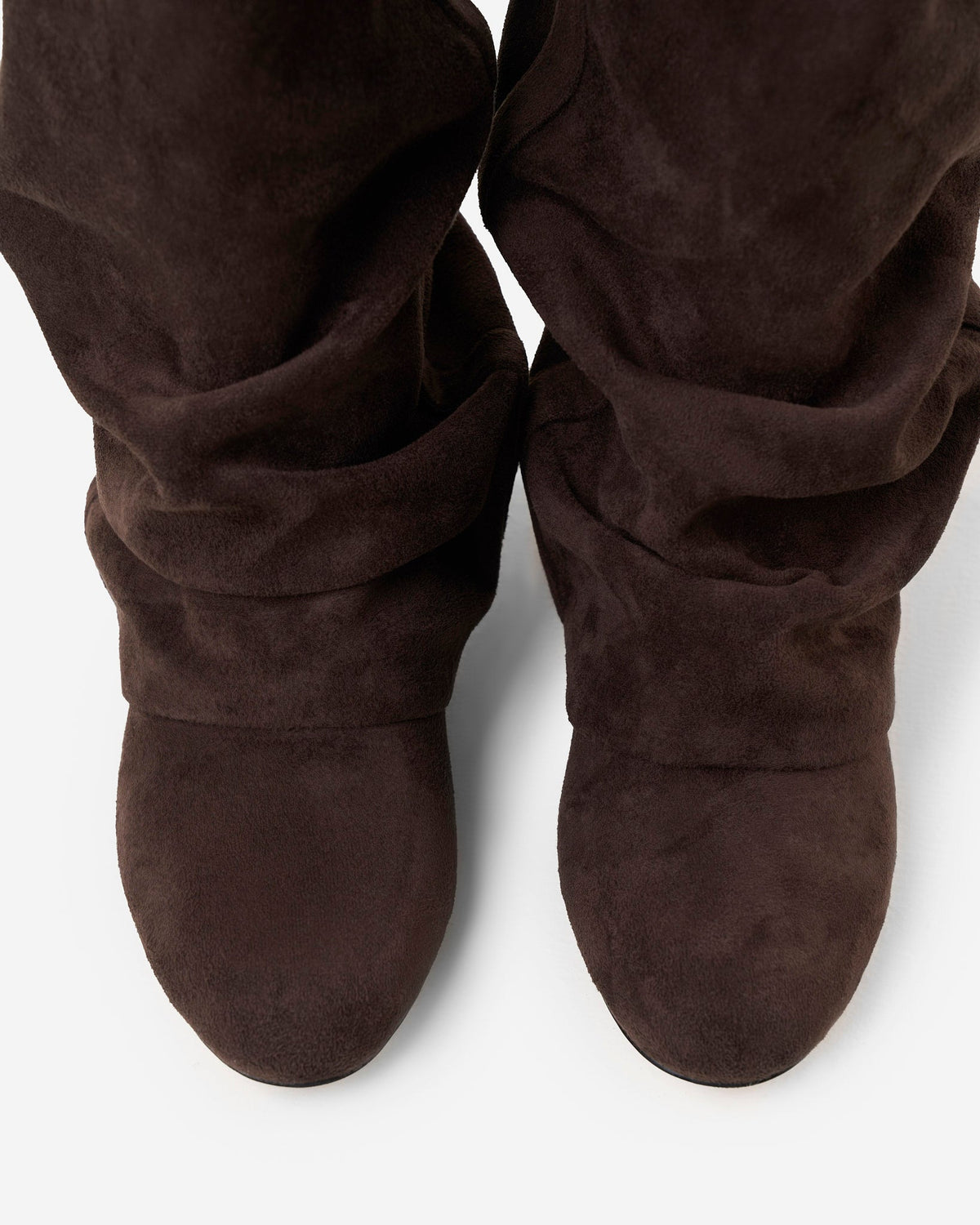 Elodie Slouchy Suede Boots - Dark Chocolate
