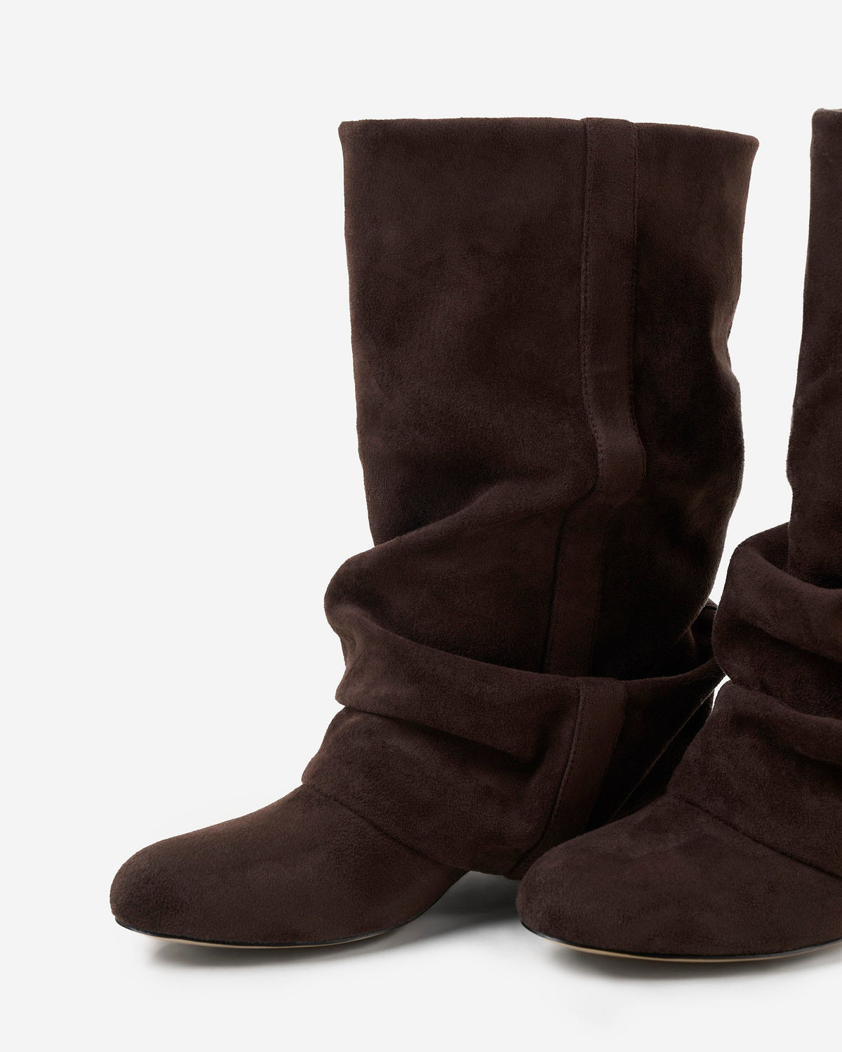 Elodie Slouchy Suede Boots - Dark Chocolate