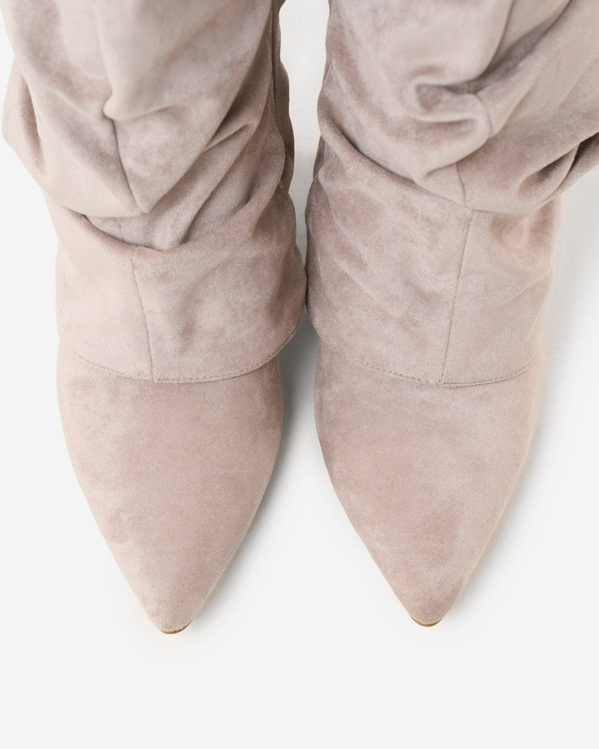 Celeste Slouchy Suede Knee-High Boots - Taupe