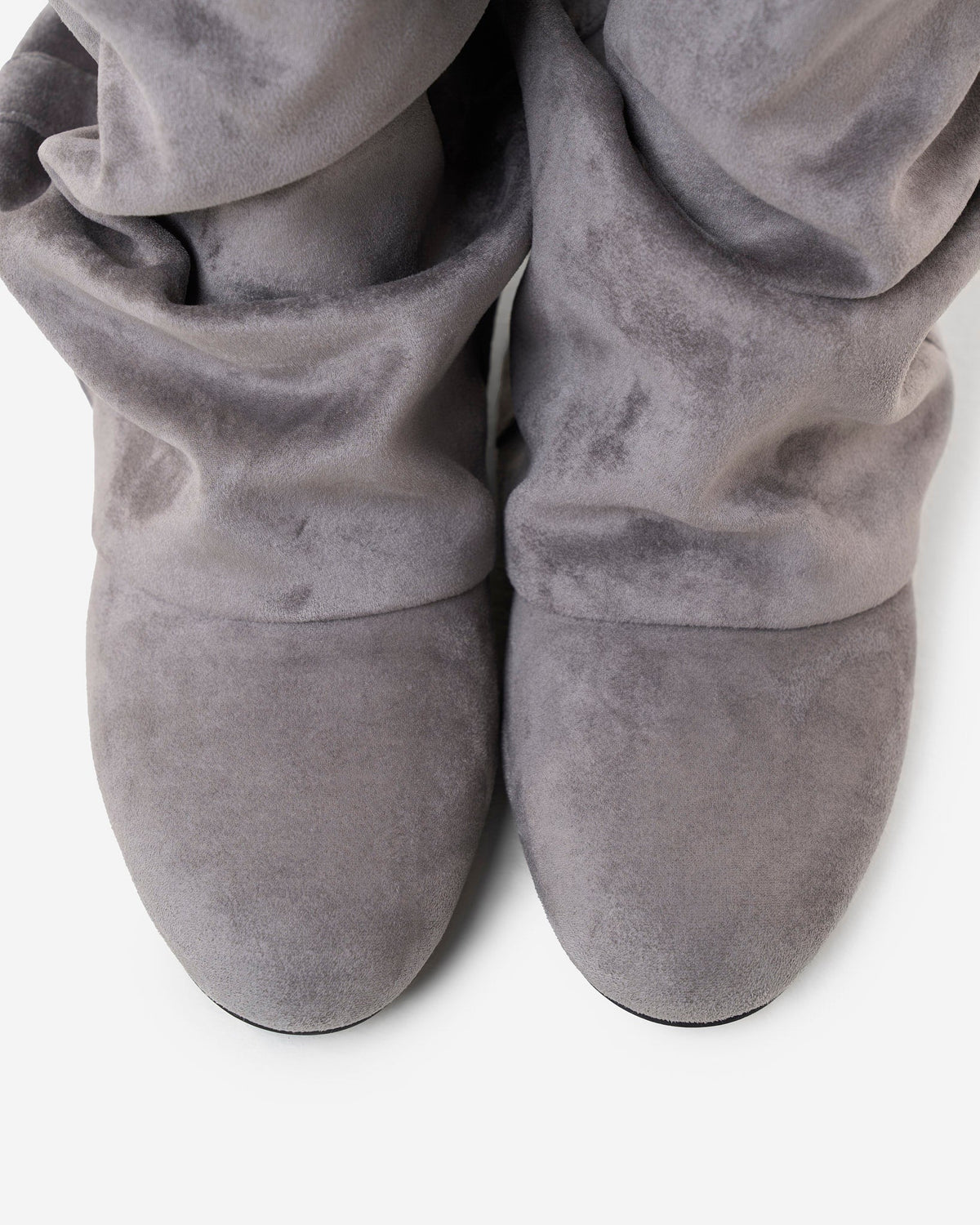 Elodie Slouchy Suede Boots - Grey