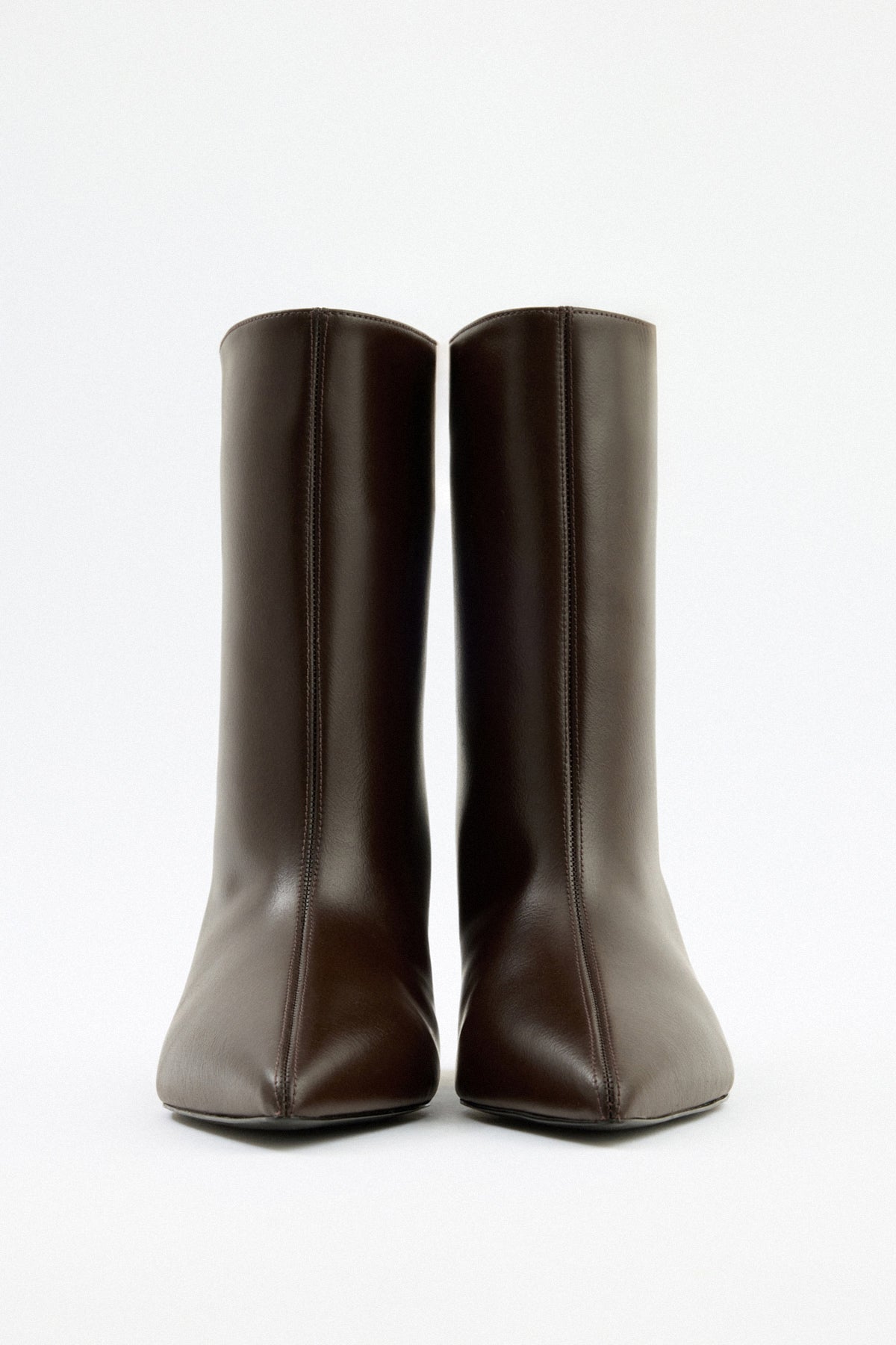 Florence Leather Ankle Boots - Dark Brown