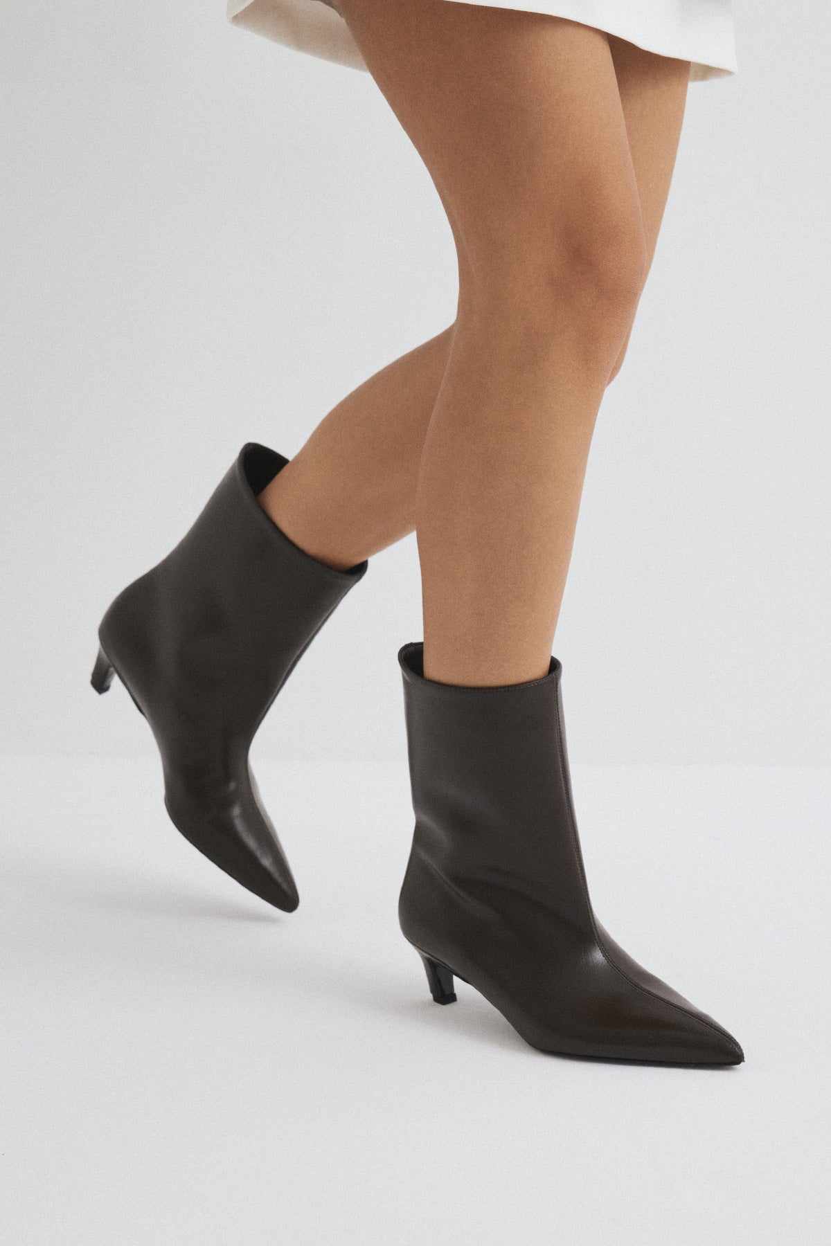 Florence Leather Ankle Boots - Dark Brown