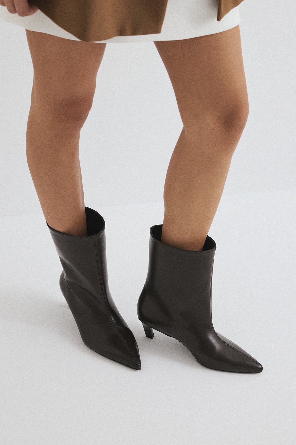 Florence Leather Ankle Boots - Dark Brown