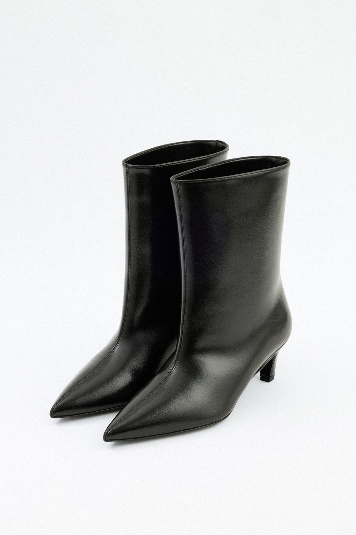 Florence Leather Ankle Boots - Black