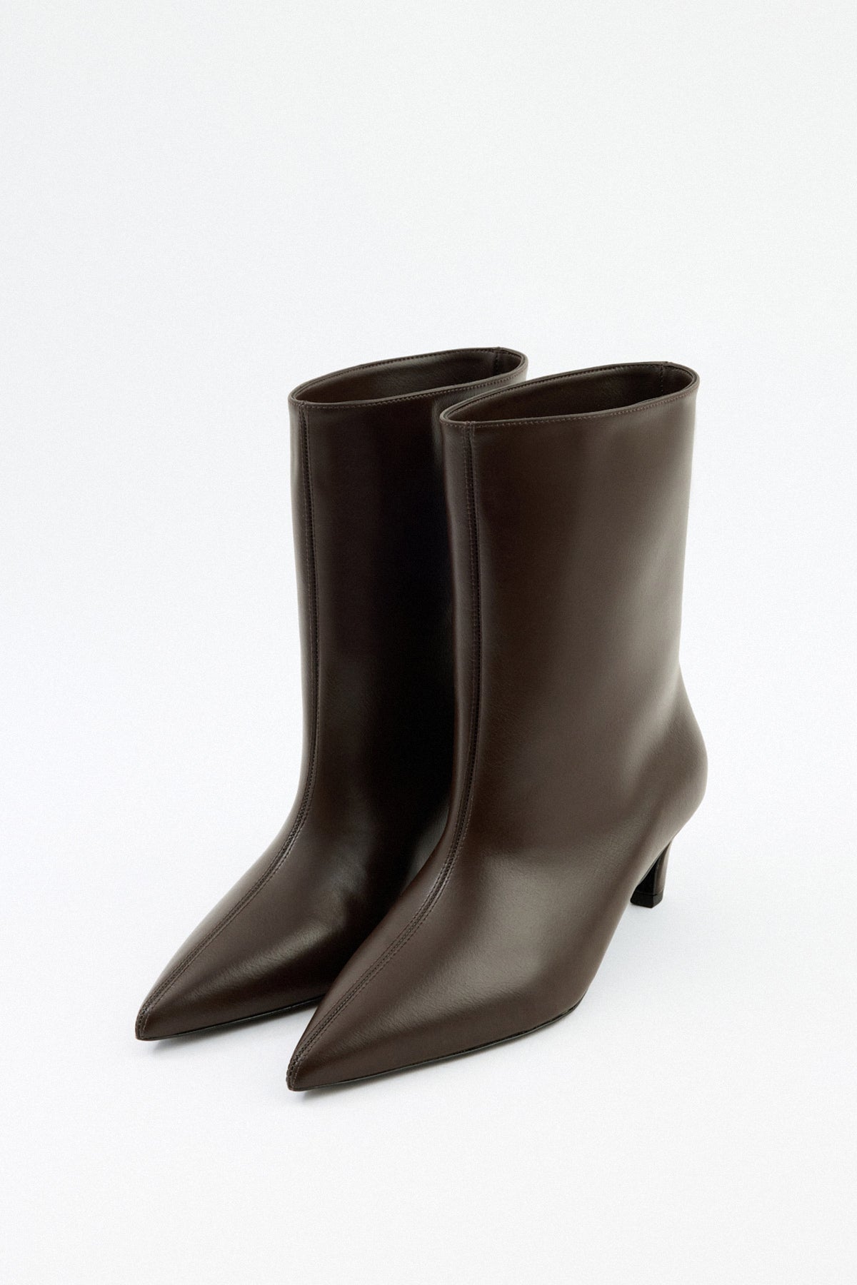 Florence Leather Ankle Boots - Dark Brown