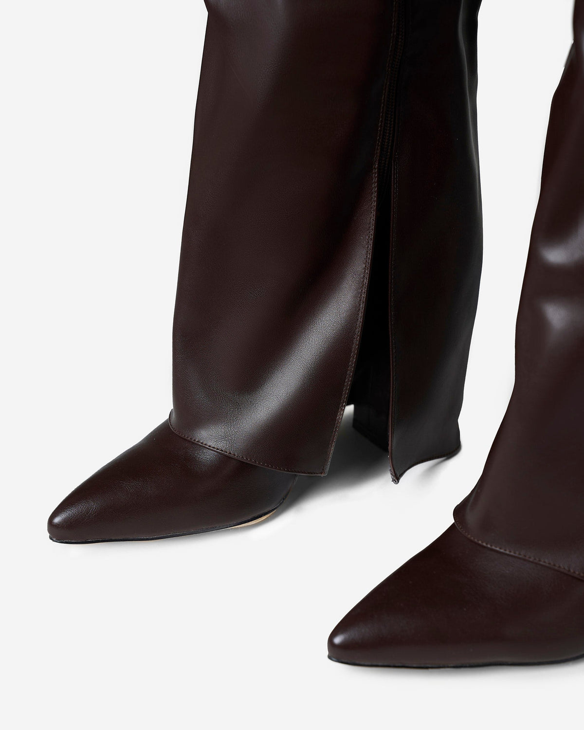 Camille Leather Knee-High Boots - Dark Brown
