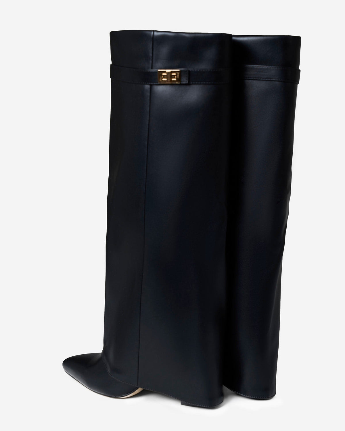 Camille Leather Knee-High Boots - Black