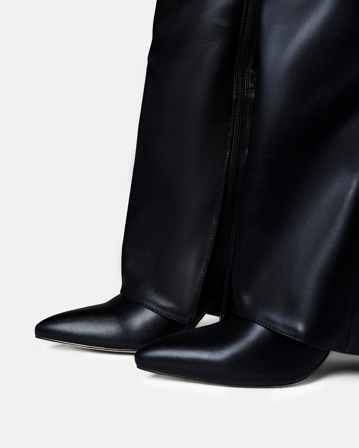 Camille Leather Knee-High Boots - Black