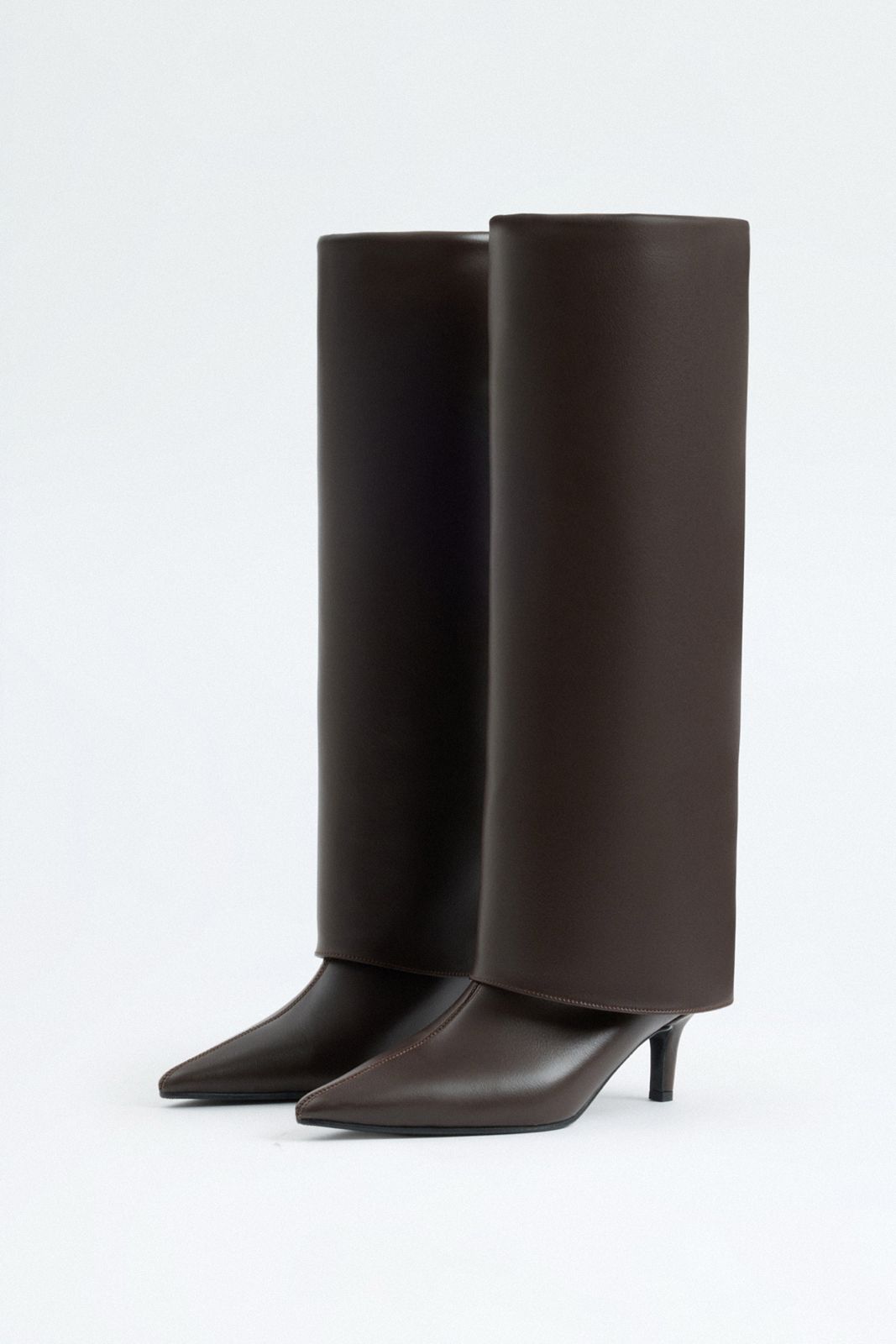 Margot Leather Knee-High Boots - Dark Brown