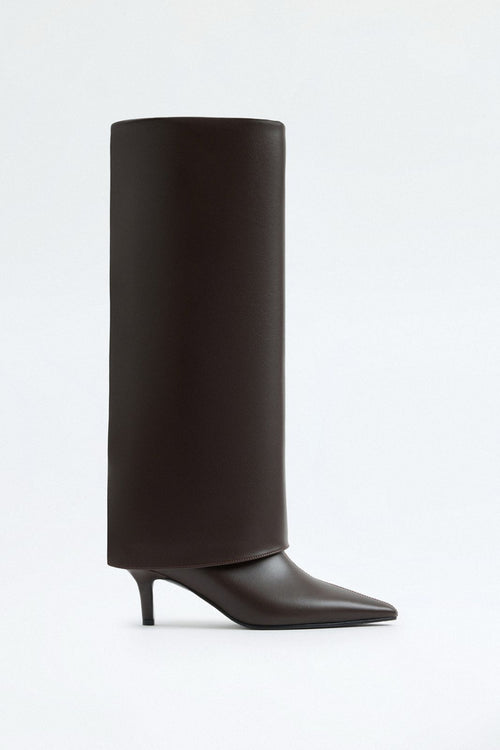 Margot Leather Knee-High Boots - Dark Brown