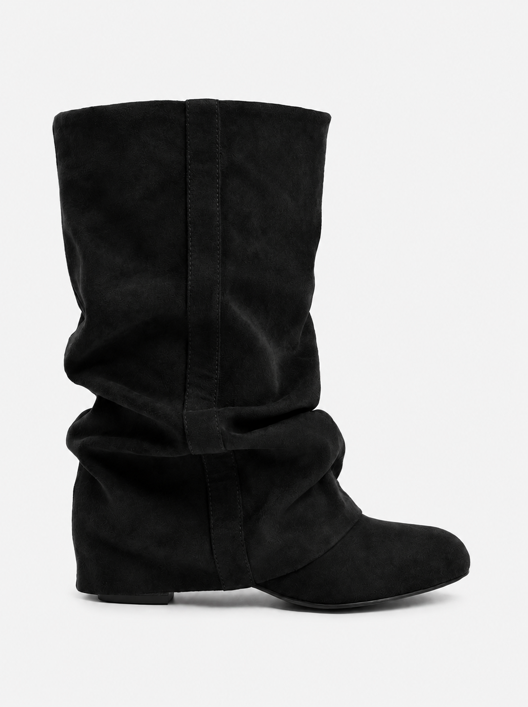 Elodie Slouchy Suede Boots - Black