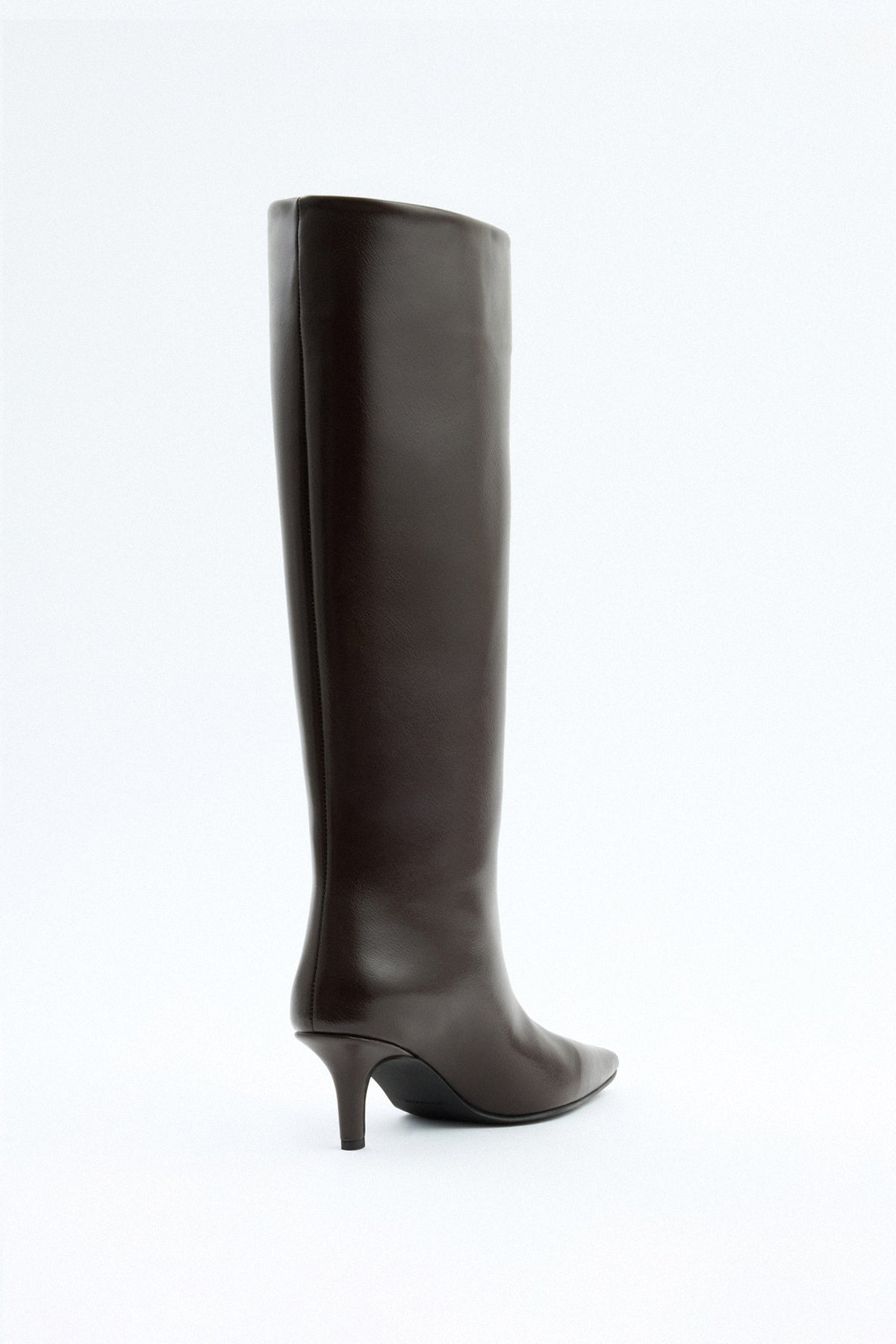 Noelle Leather Knee-High Boots - Dark Brown