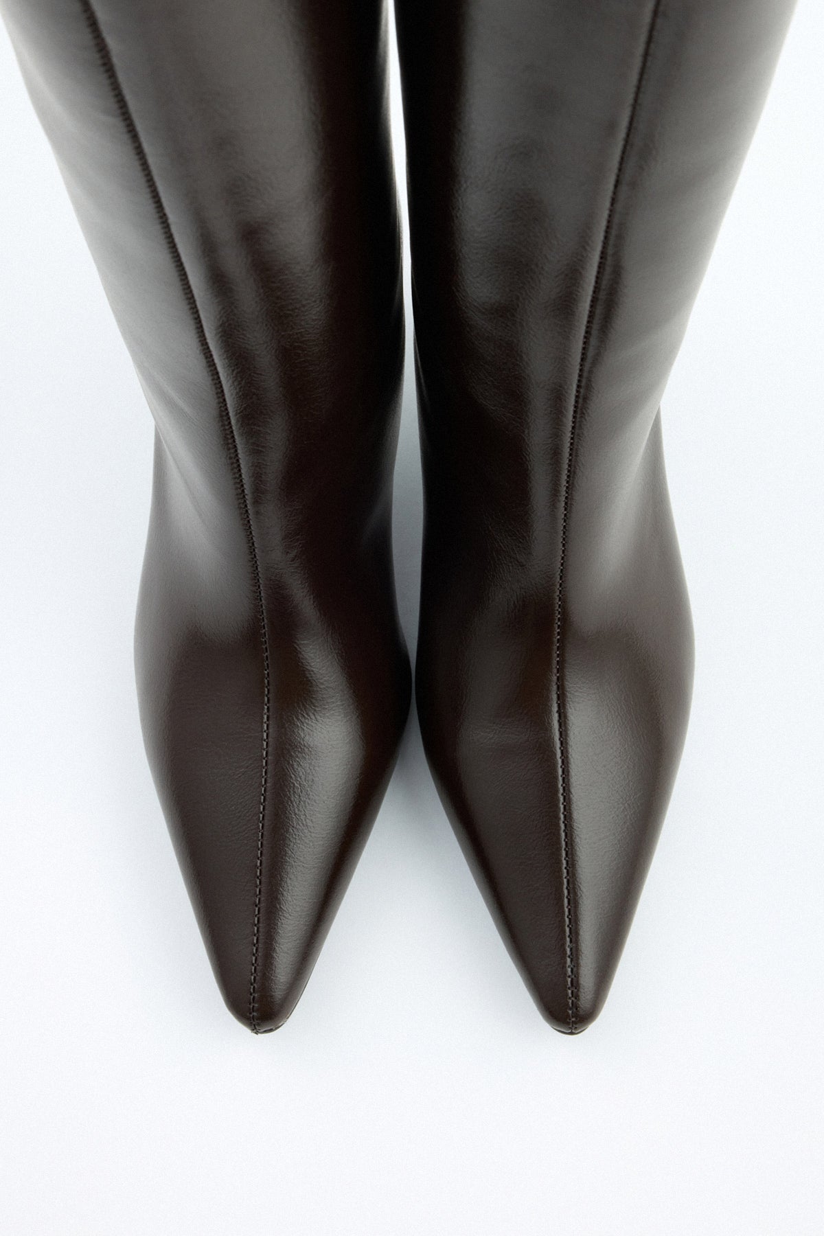 Noelle Leather Knee-High Boots - Dark Brown