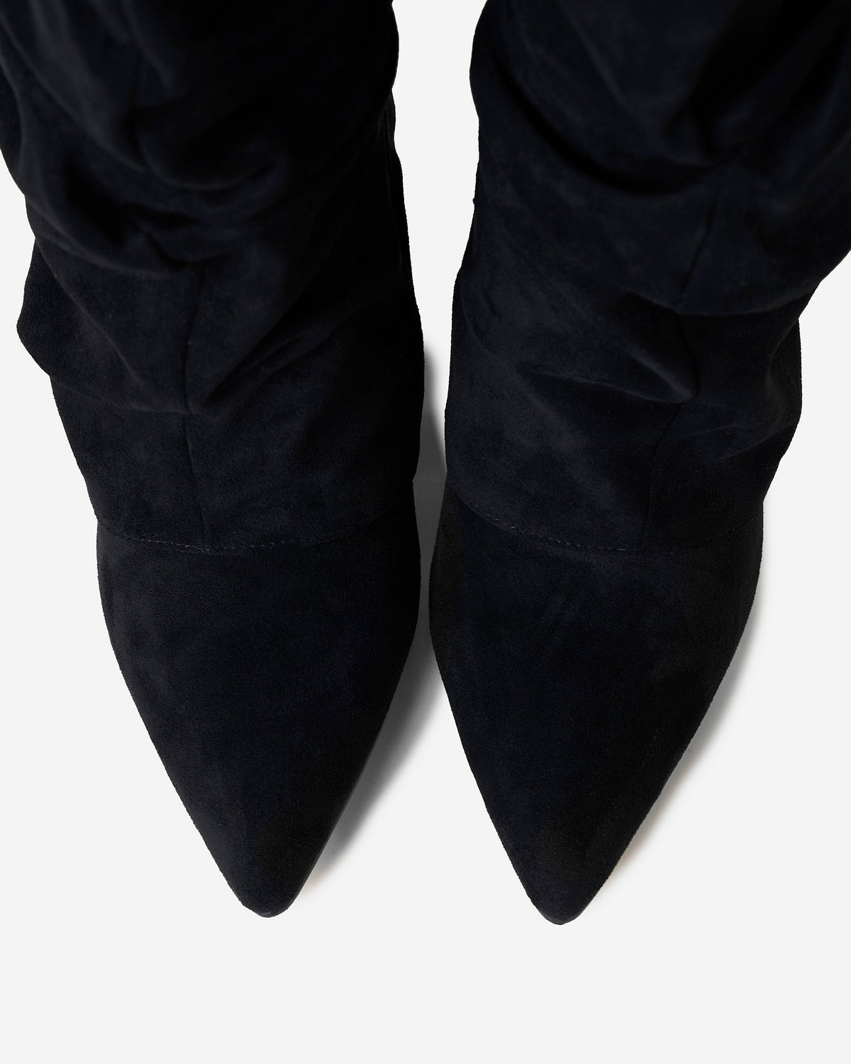Celeste Slouchy Suede Knee-High Boots - Black