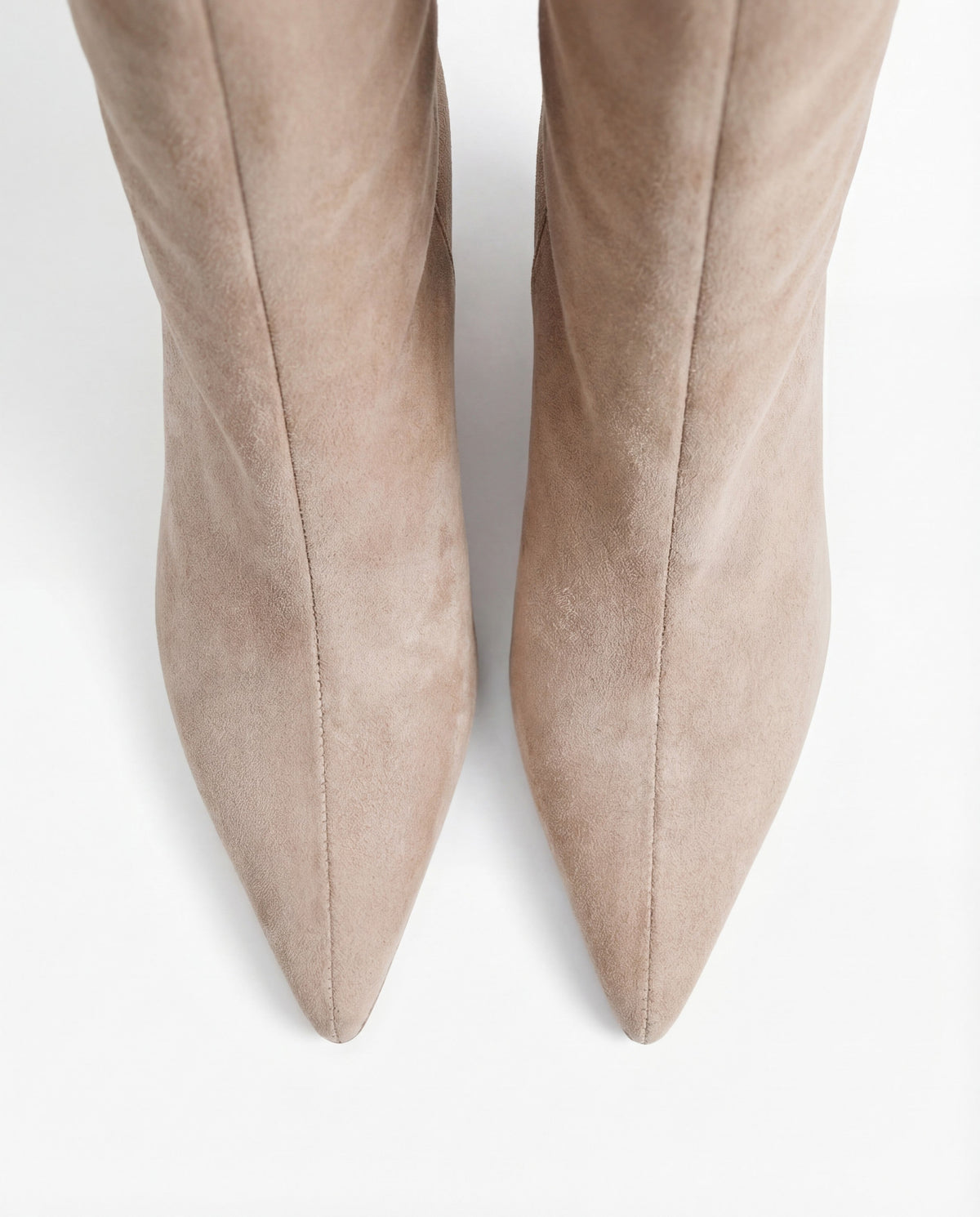 Noelle Suede Knee-High Boots - Beige