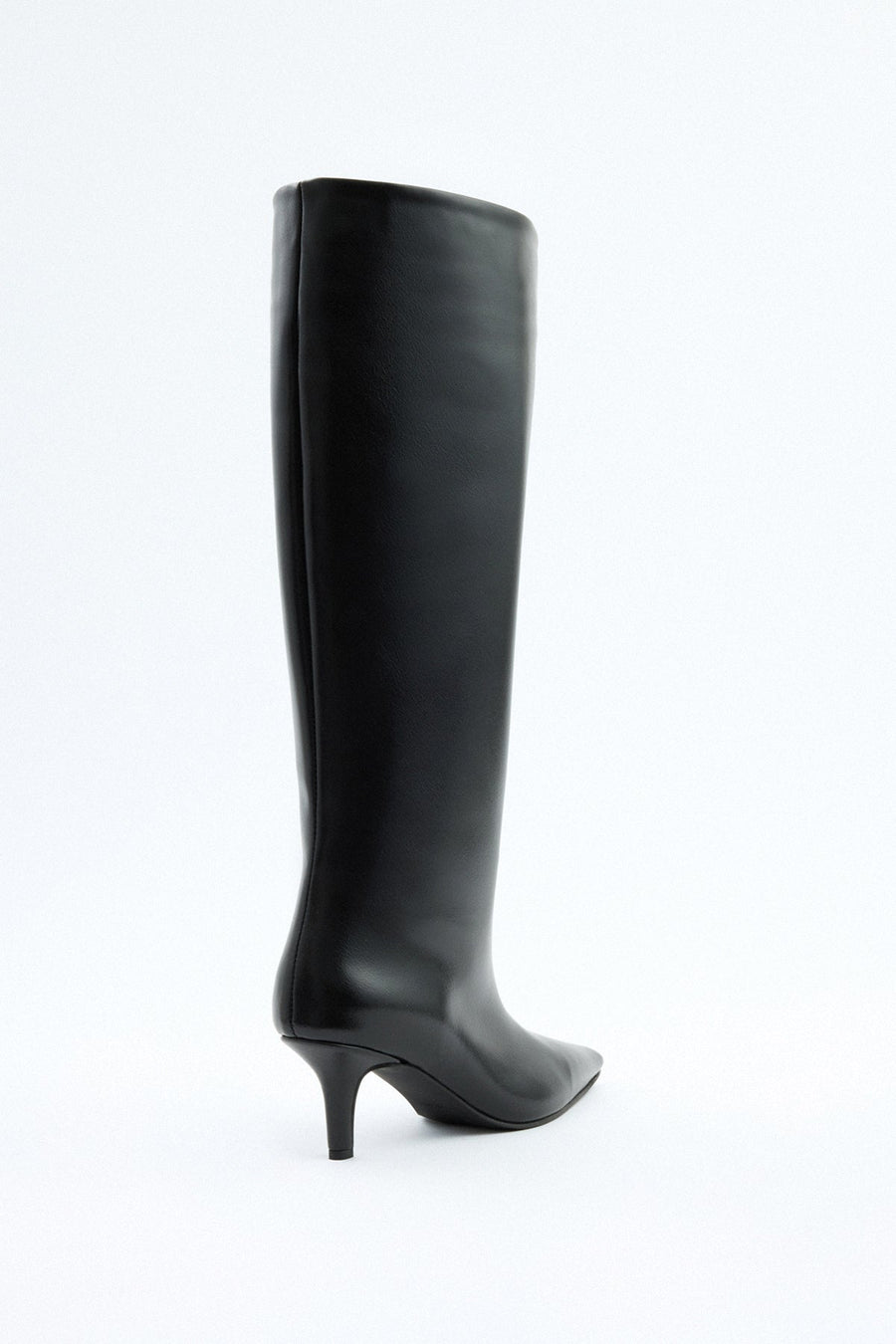 Noelle Leather Knee-High Boots - Black