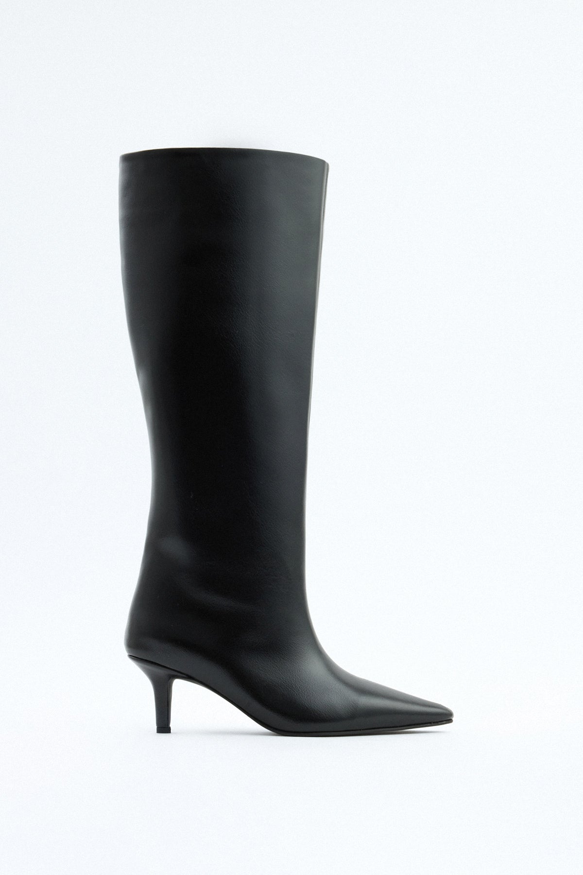 Noelle Leather Knee-High Boots - Black